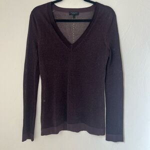 rag & bone Deep Burgundy shimmer V-Neck Sweater size S